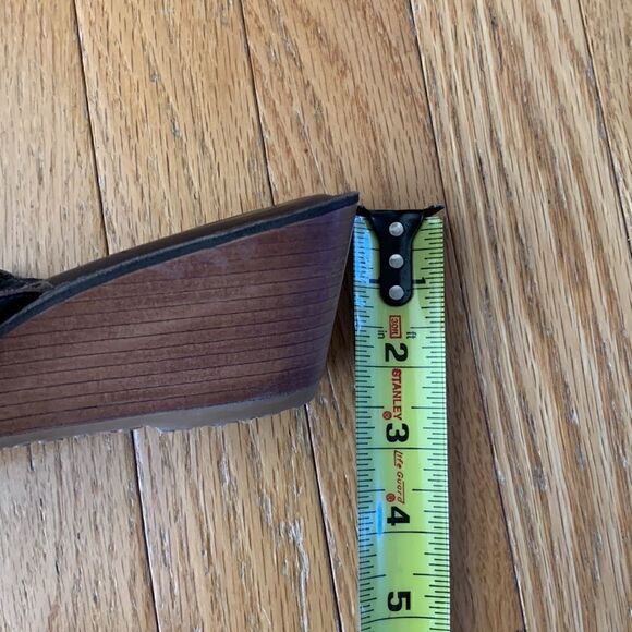 Reef Braided Brown Leather Sandals Flip Flops Wedge Size 10 - Picture 9 of 9